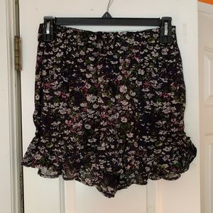 Ganni Floral Hi Waisted Shorts with Elastic Band